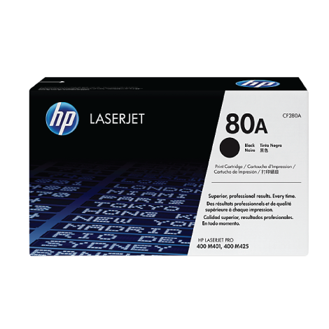 HP 80A Black Original LaserJet Toner Cartridge, CF280A