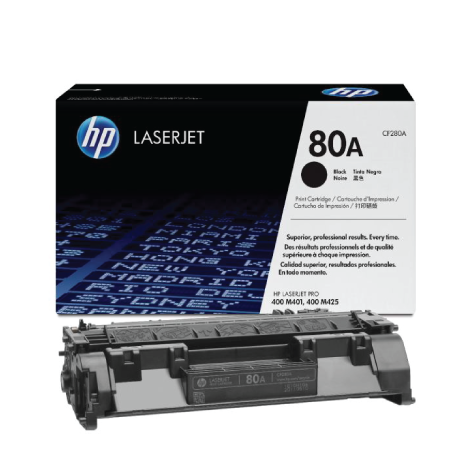 HP 80A Black Original LaserJet Toner Cartridge, CF280A