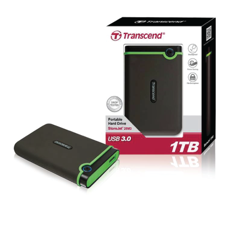 Transcend 1TB StoreJet M3 Portable (HDD) Iron Gray Slim