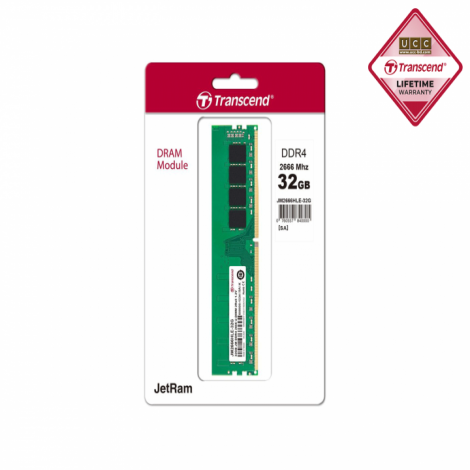 Transcend 32GB JetRAM DDR4 2666Mhz U-DIMM Desktop RAM